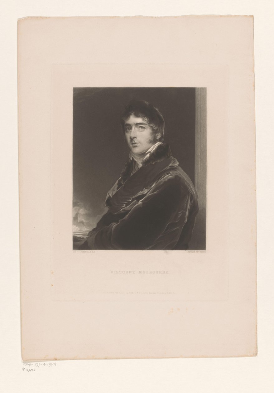 Portret van William Kuzu Vikont Melbourne by Edward McInnes