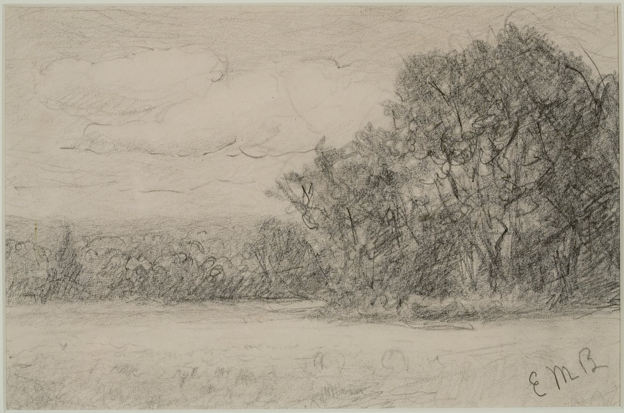 Manzara (#1) c. 1880'ler (kağıt üzerinde grafit) by Edward Mitchell Bannister