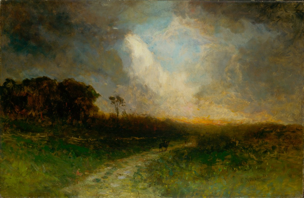 İsimsiz manzara, atlı adam, 1884. by Edward Mitchell Bannister