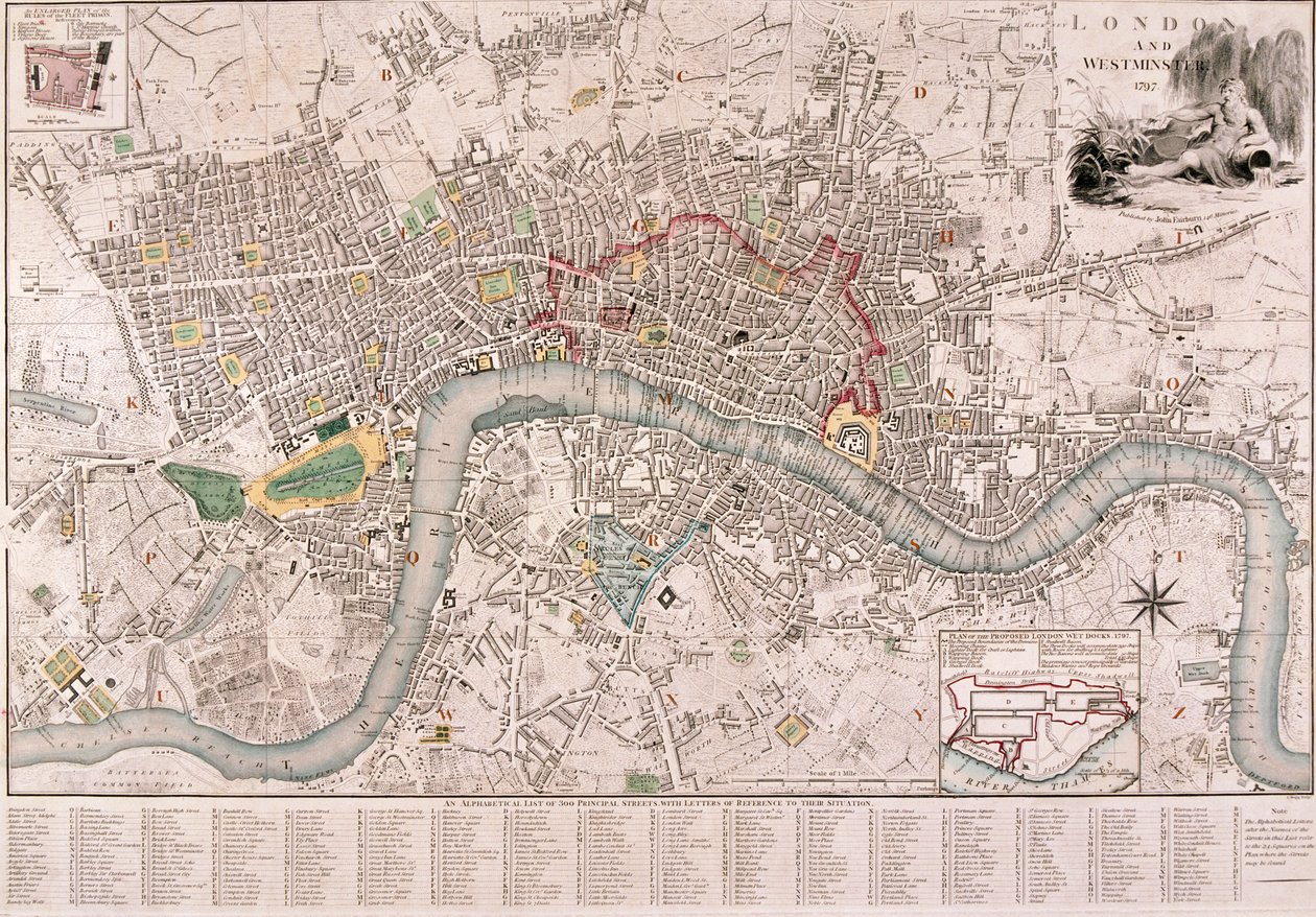 Londra Haritası, 1797 by Edward Mogg