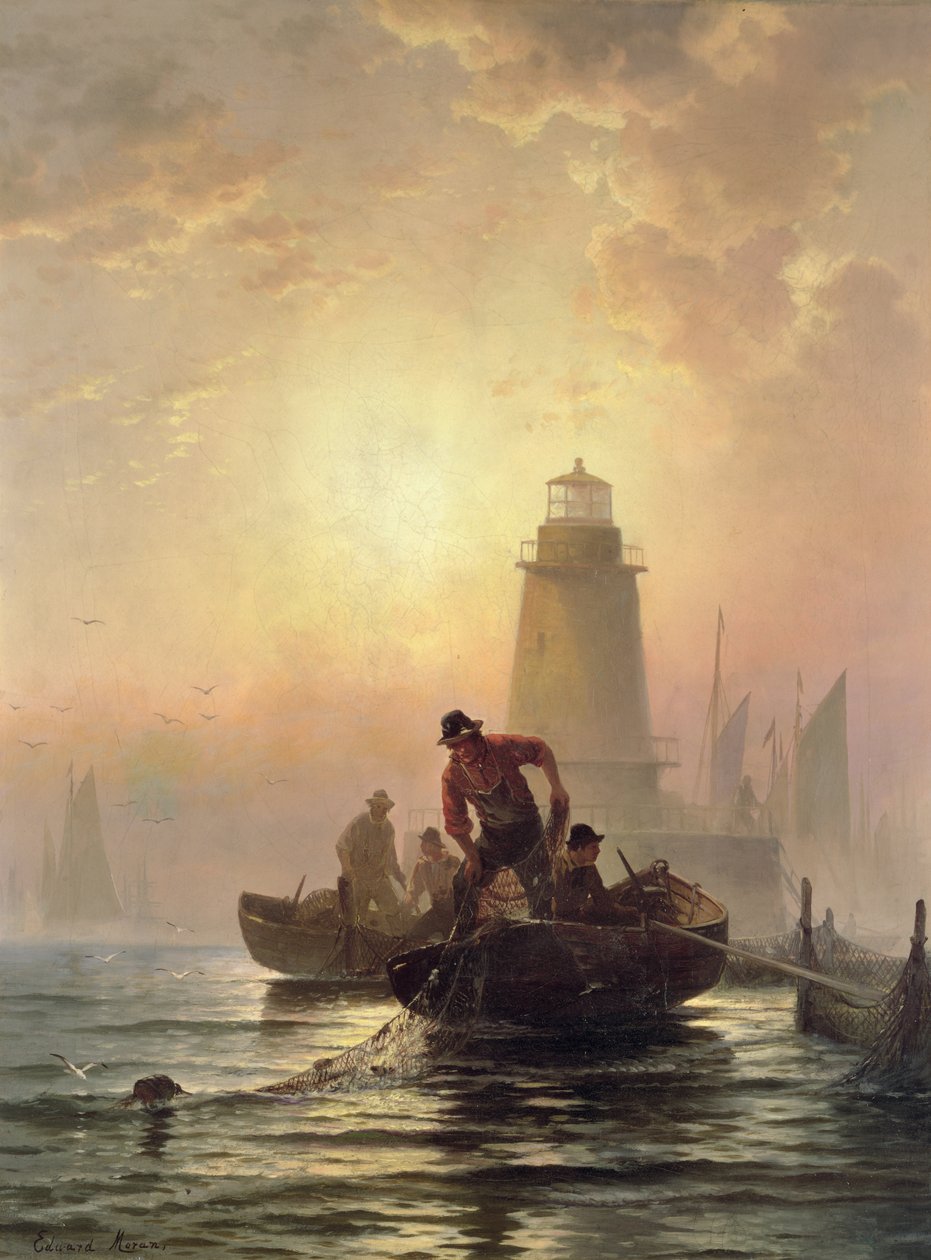 Balık Göleti, Orient Bay, Long Island by Edward Moran