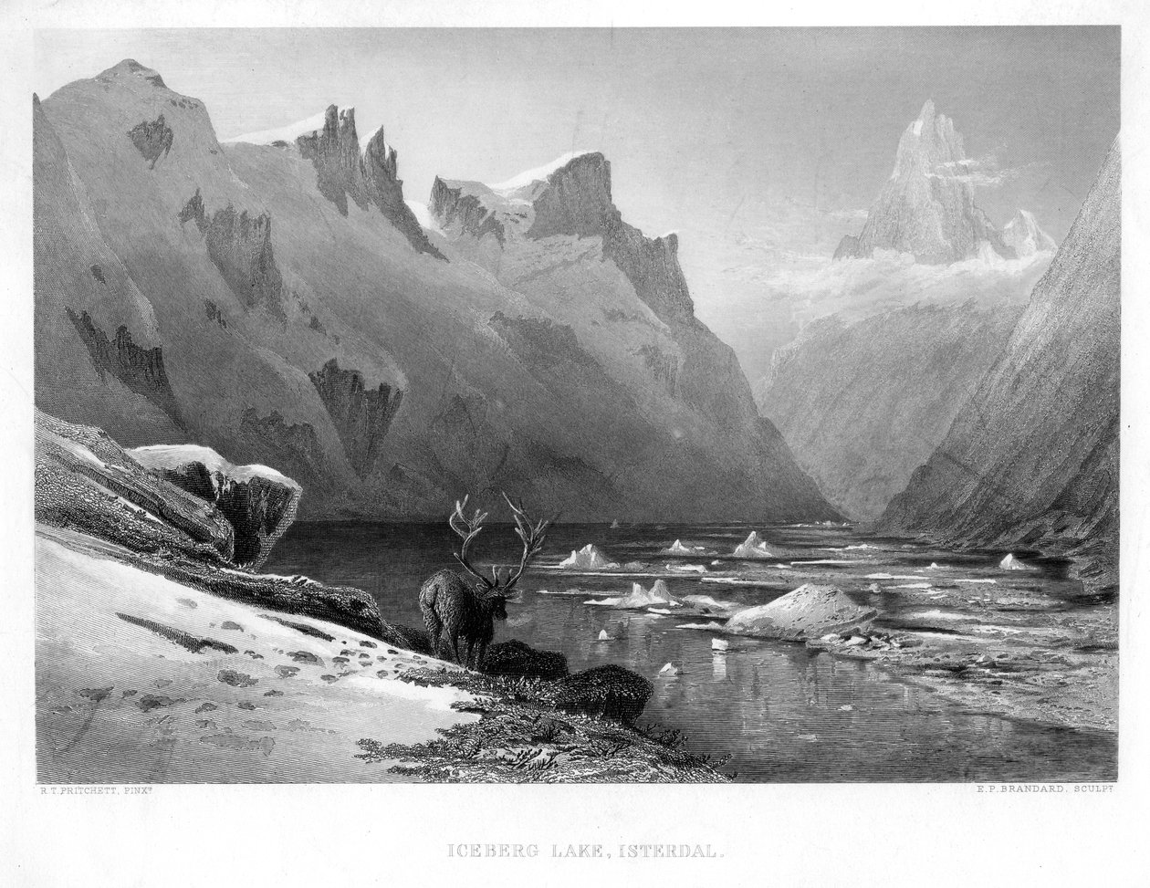 Buzdağı Gölü, Isterdal, Norveç, 19. yüzyılın ortaları. by Edward Paxman Brandard