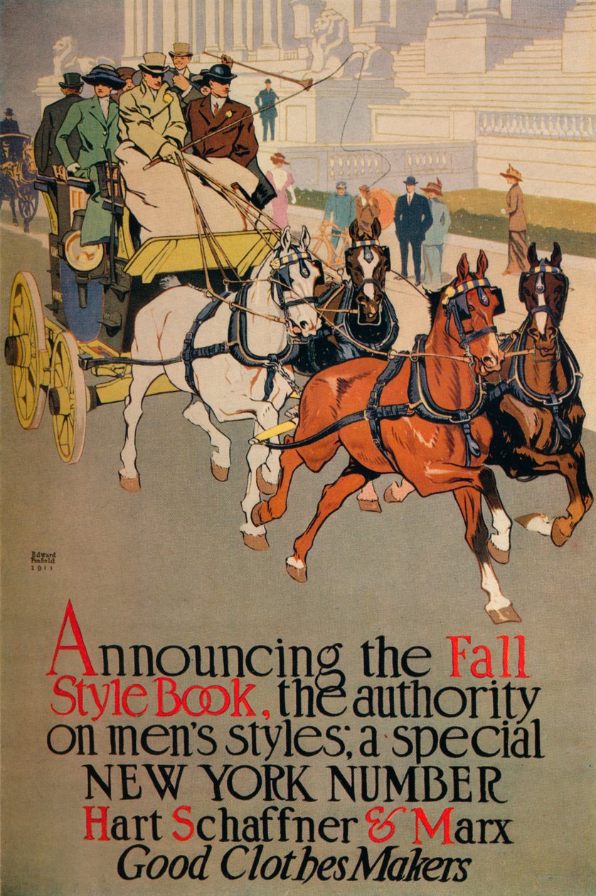 The Fall Style Book için bir Erkek moda dergisi kapağı, 1911 by Edward Penfield