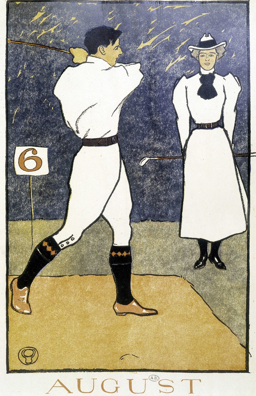 Golf Oynayan Çift - Edward Penfield