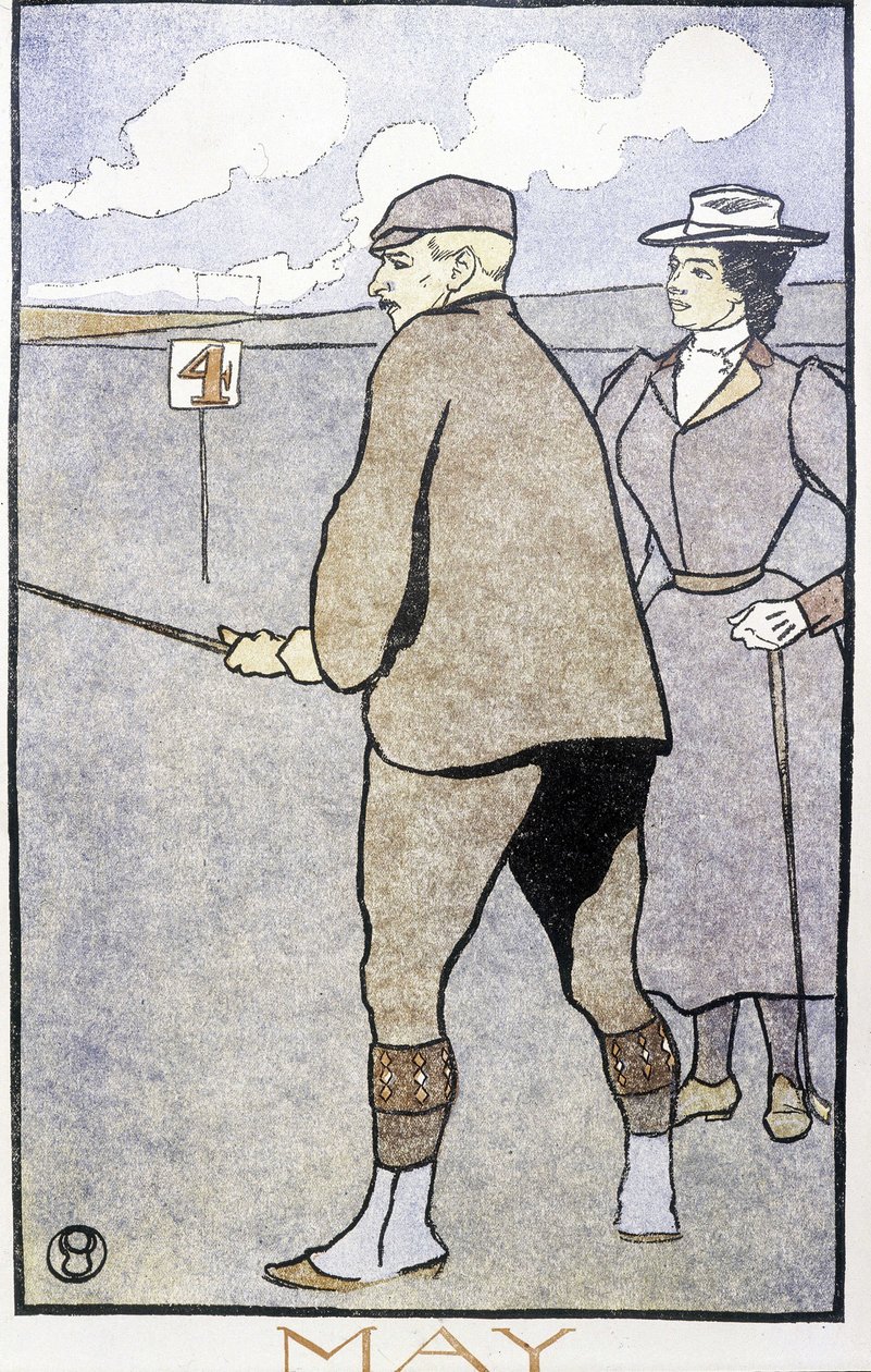 Golf Oynayan Çift - Edward Penfield