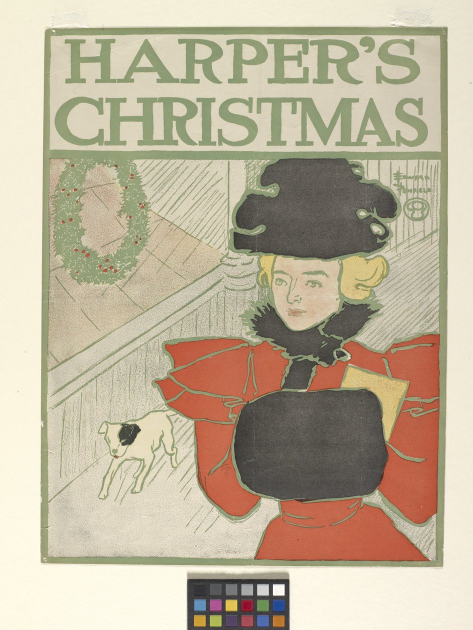 Harper'S Noel (renkli litografi) by Edward Penfield