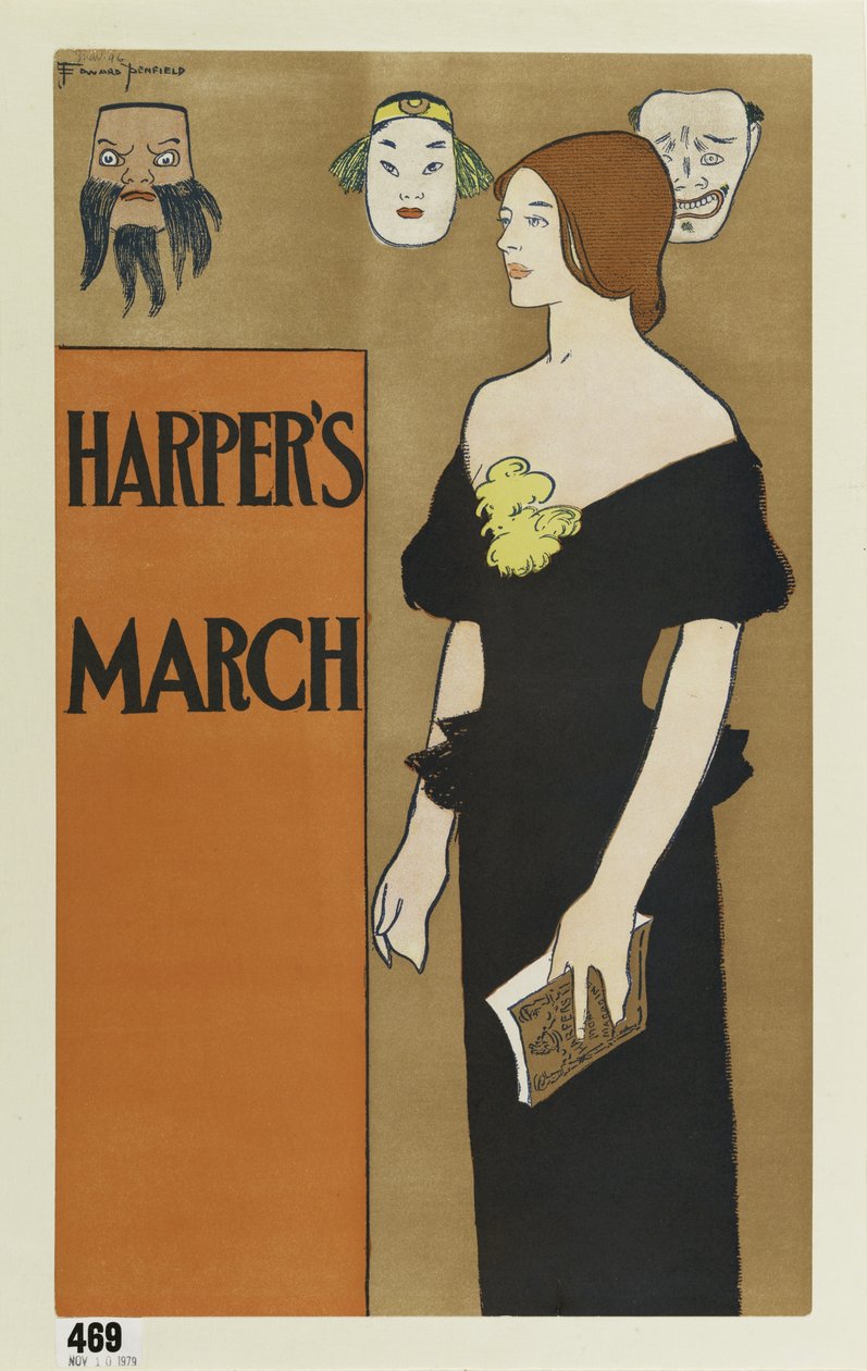 Harpers dergisinin afiş reklamı, Mart 1896 by Edward Penfield