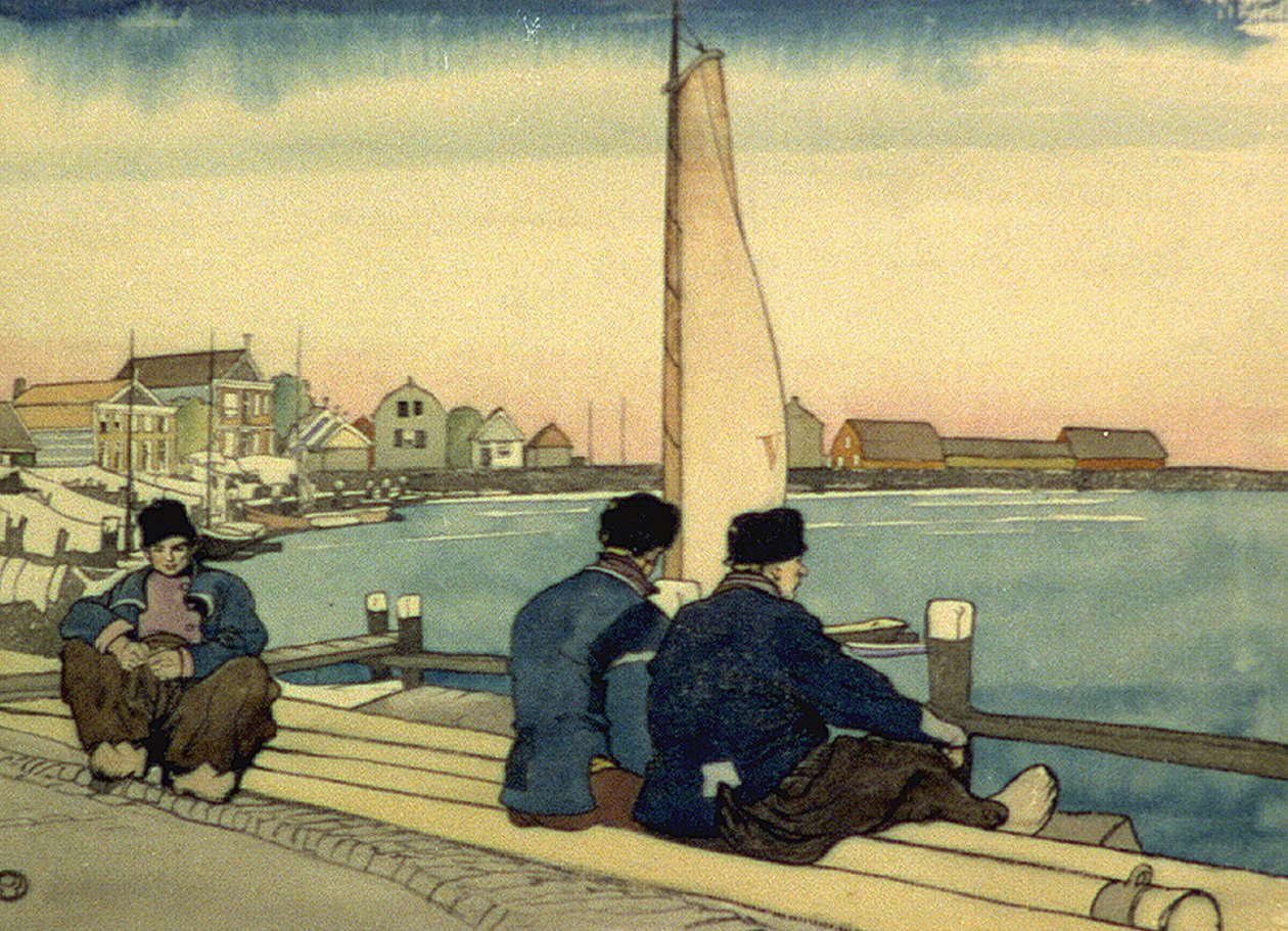 Rüzgar ve gelgit bekleniyor by Edward Penfield