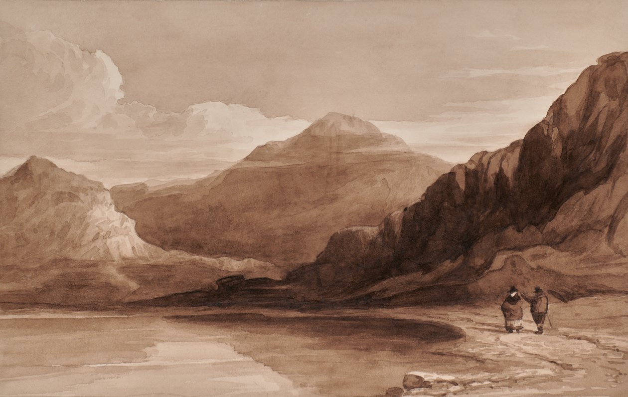 Rakamlar ve dağ ile manzara by Edward Pretty