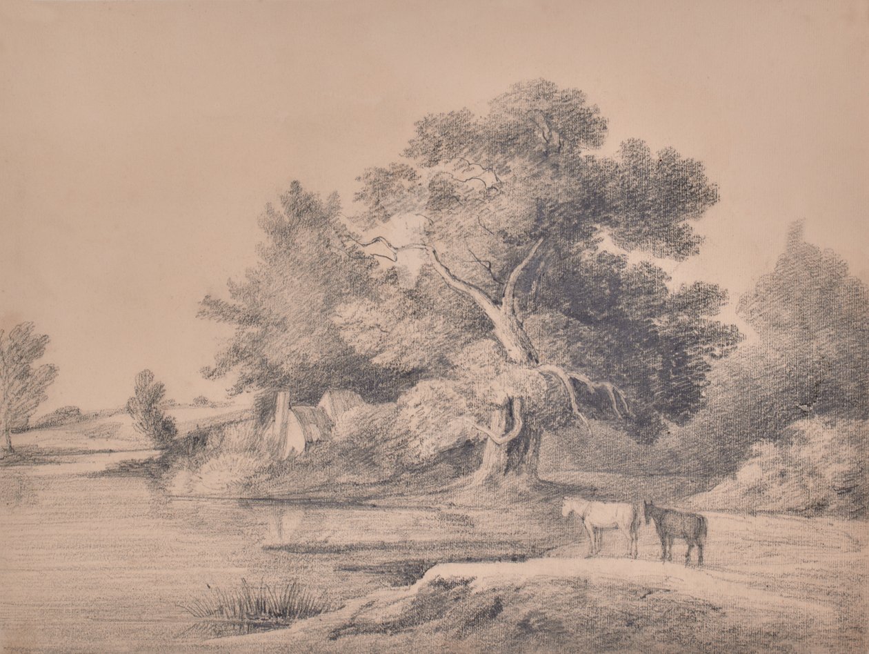 Bir nehir tarafından atlarla manzara by Edward Pretty