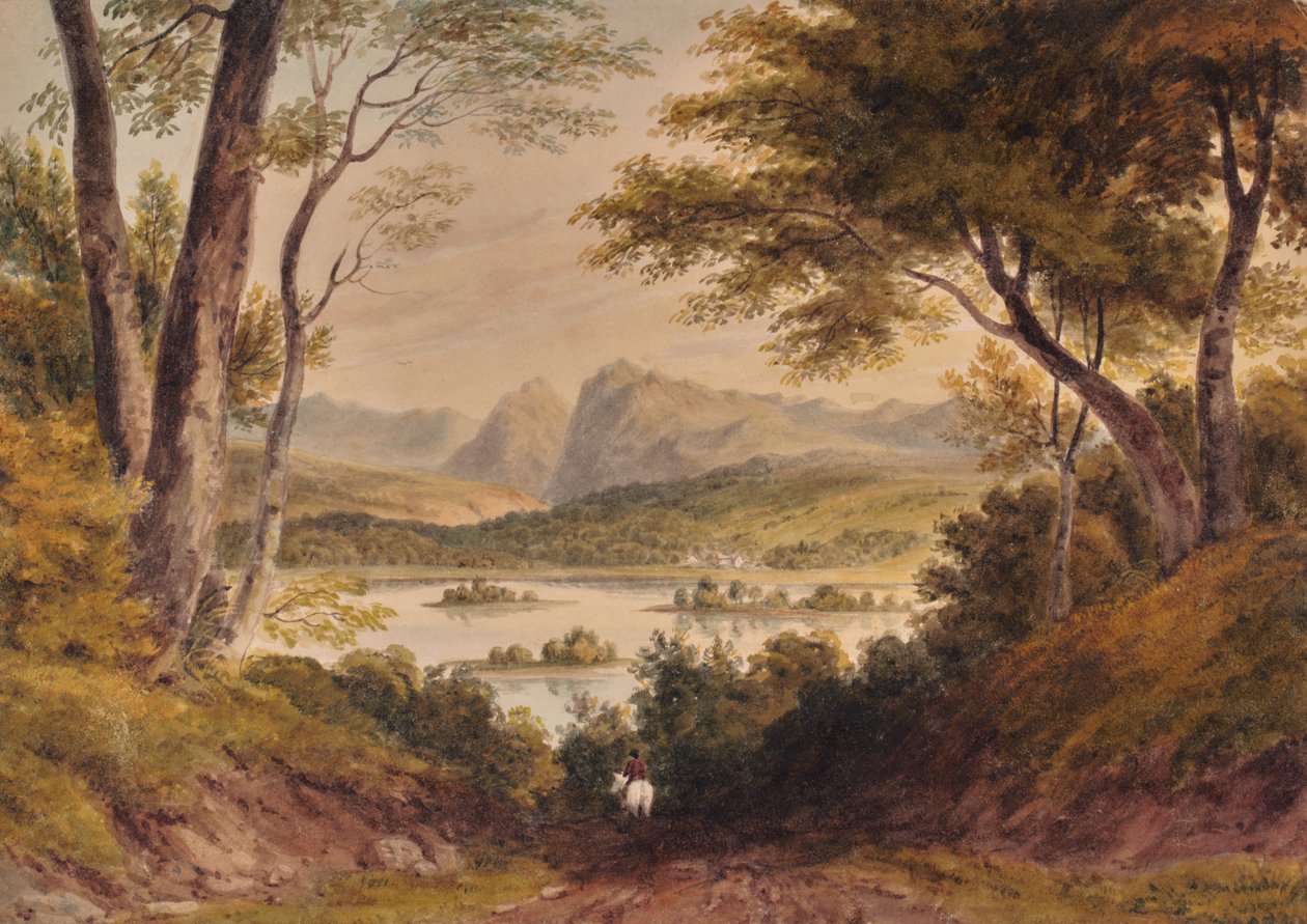 Göl ve dağ silsilesi ile manzara by Edward Pretty