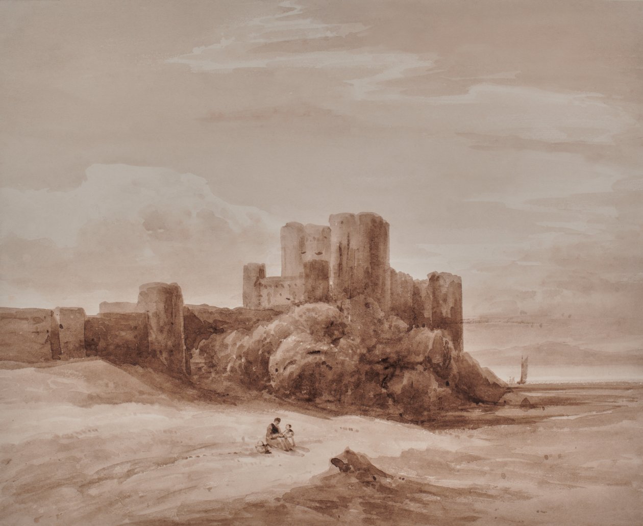 Kale ile deniz manzarası by Edward Pretty