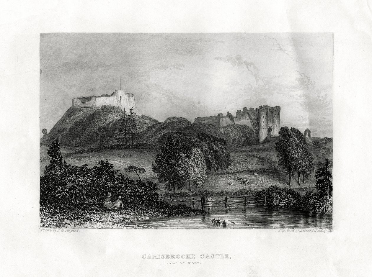 Carisbrooke Kalesi, Newport, Wight Adası, 1860 by Edward Radclyffe
