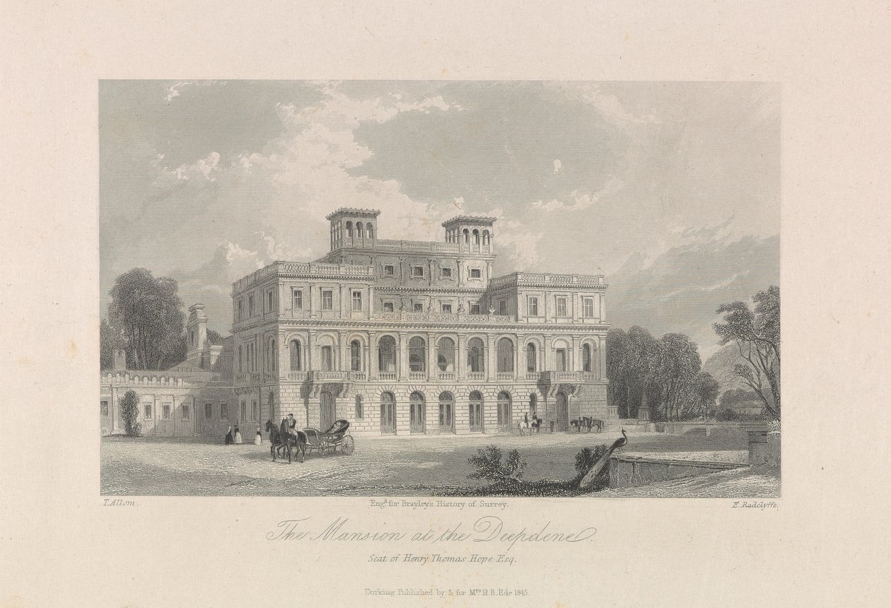 Deepdene'deki Malikane. Henry Thomas Hope'un koltuğu, Esq. by Edward Radclyffe