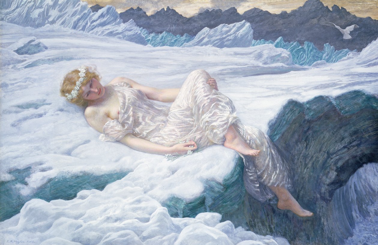 Heart of Snow, 1907 (kağıt üzerinde tuvalet ve gövde rengi) by Edward Robert Hughes