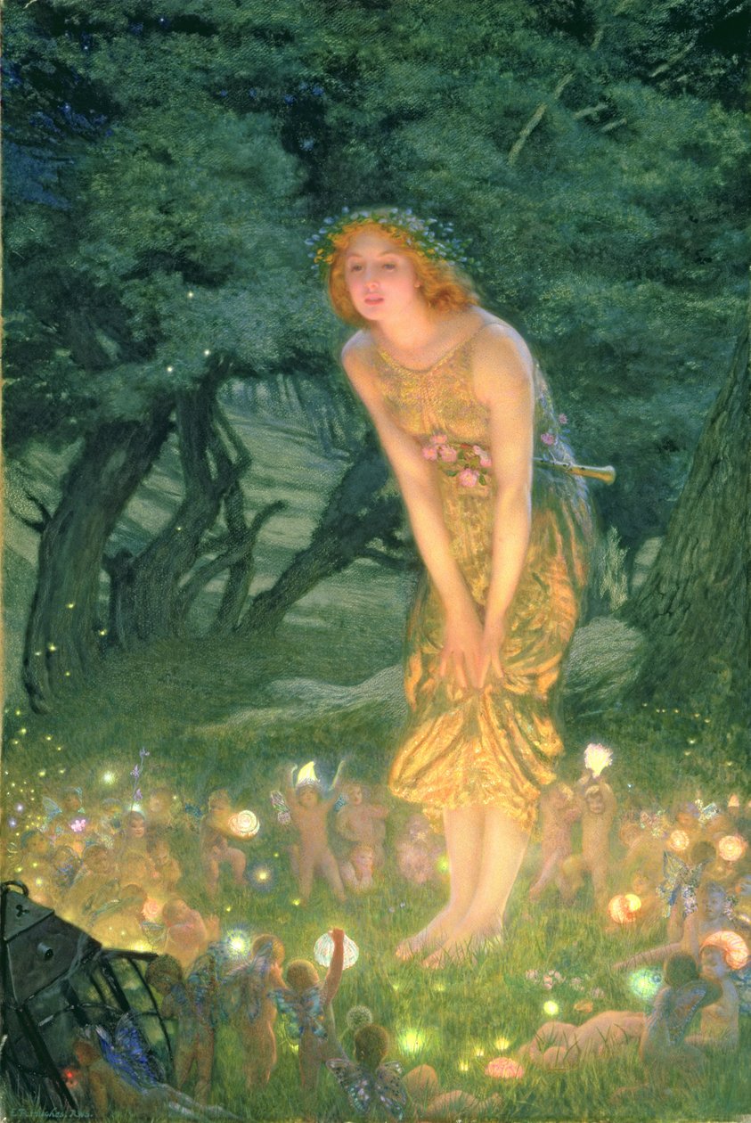 Yaz Gecesi (kağıt üzerine sulu boya) by Edward Robert Hughes