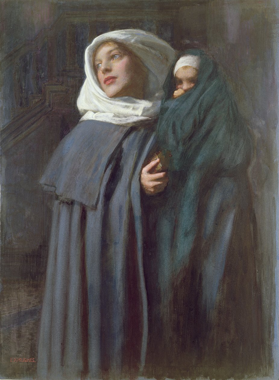 Anne ve Çocuk (wc) by Edward Robert Hughes