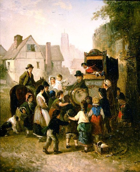 Punch ve Judy Show (tuval üzerine yağlı boya) by Edward Robert Smythe