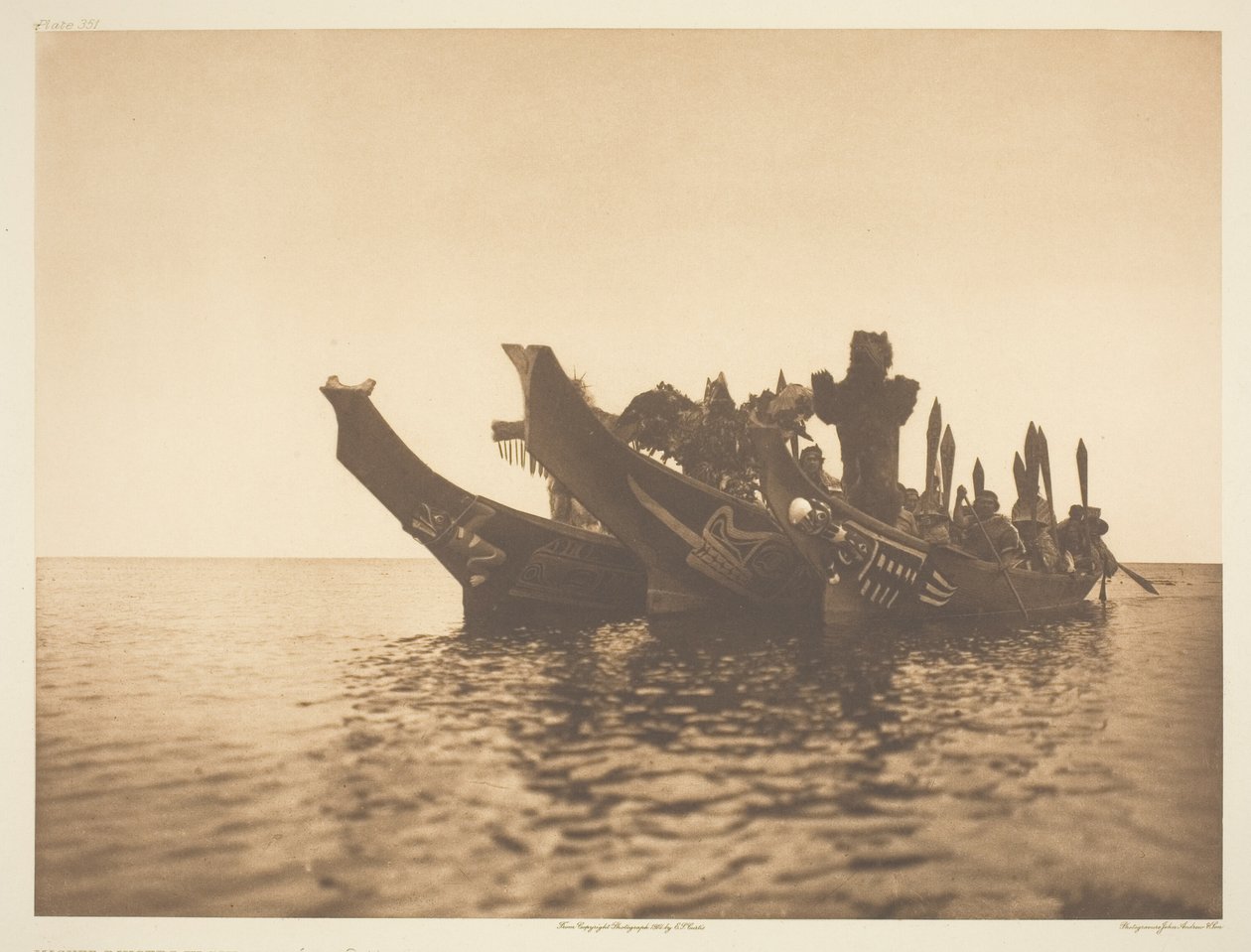Kanolarda Maskeli Dansçılar-Qagyuhl A by Edward S. Curtis