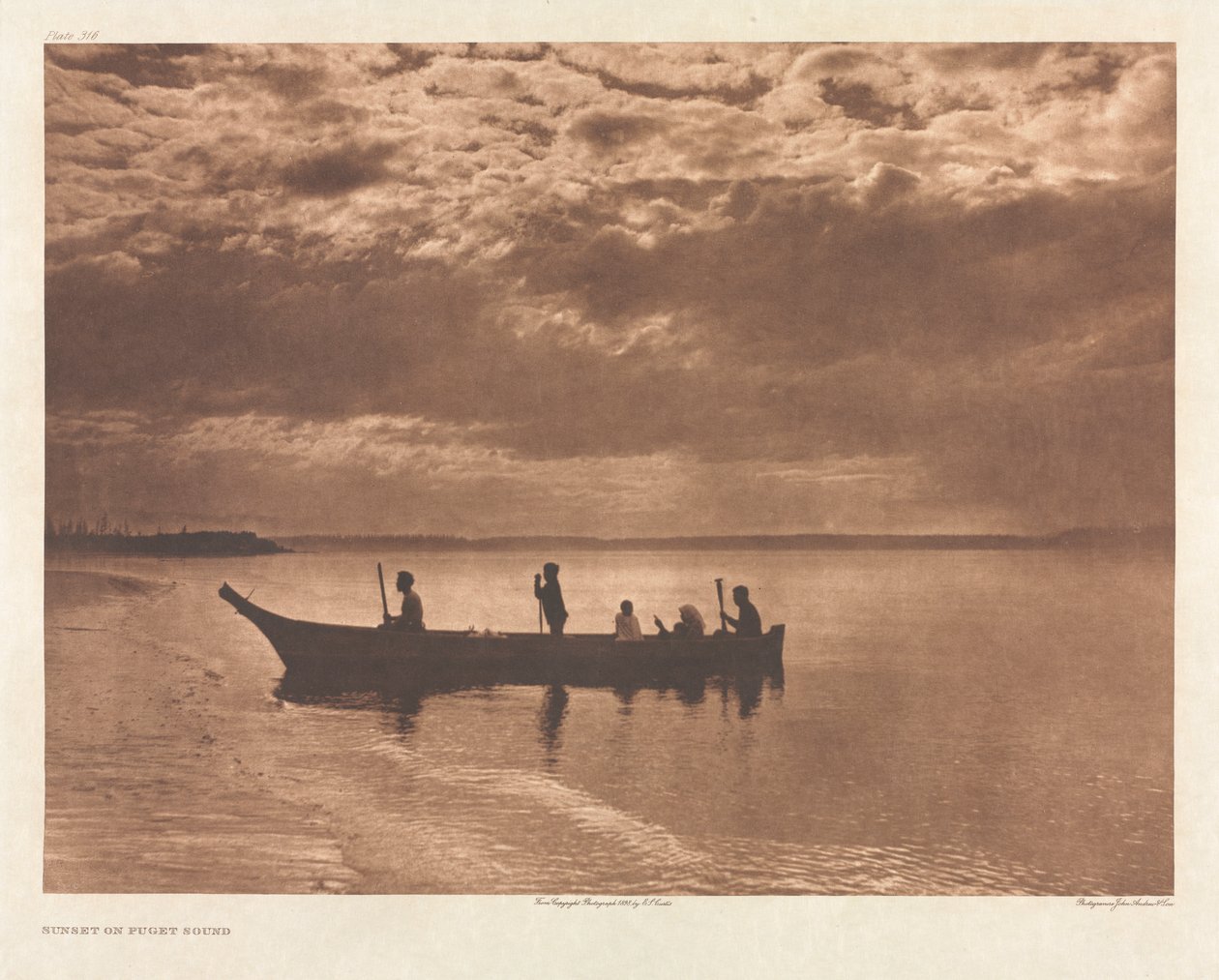 Portföy IX, Plaka 316: Puget Sound'da Gün Batımı by Edward S. Curtis