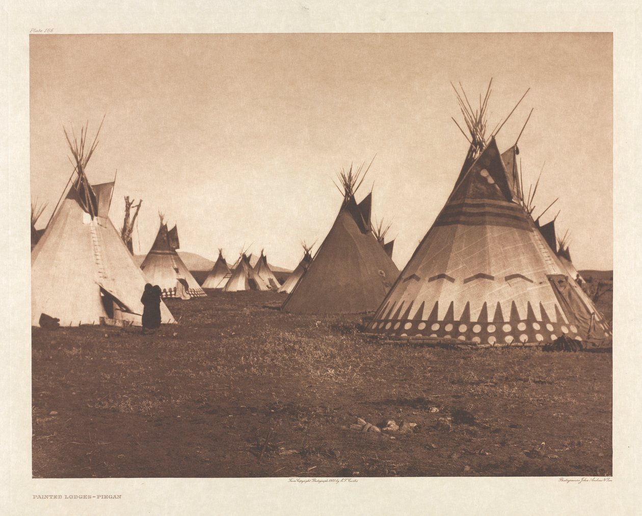 Portföy VI, Levha 186: Boyalı Lodges - Piegan by Edward S. Curtis