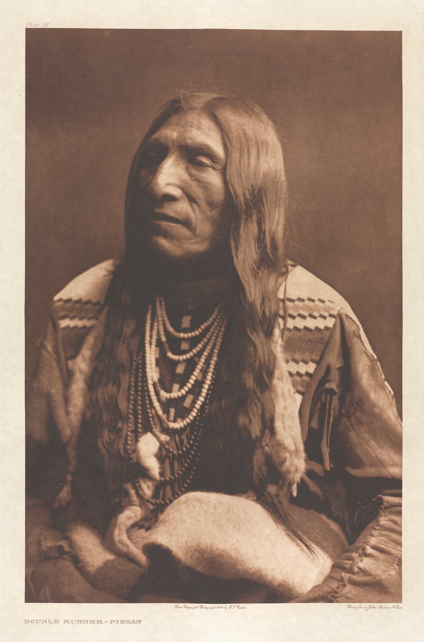 Portföy VI, Plaka 191: Double Runner--Piegan by Edward S. Curtis