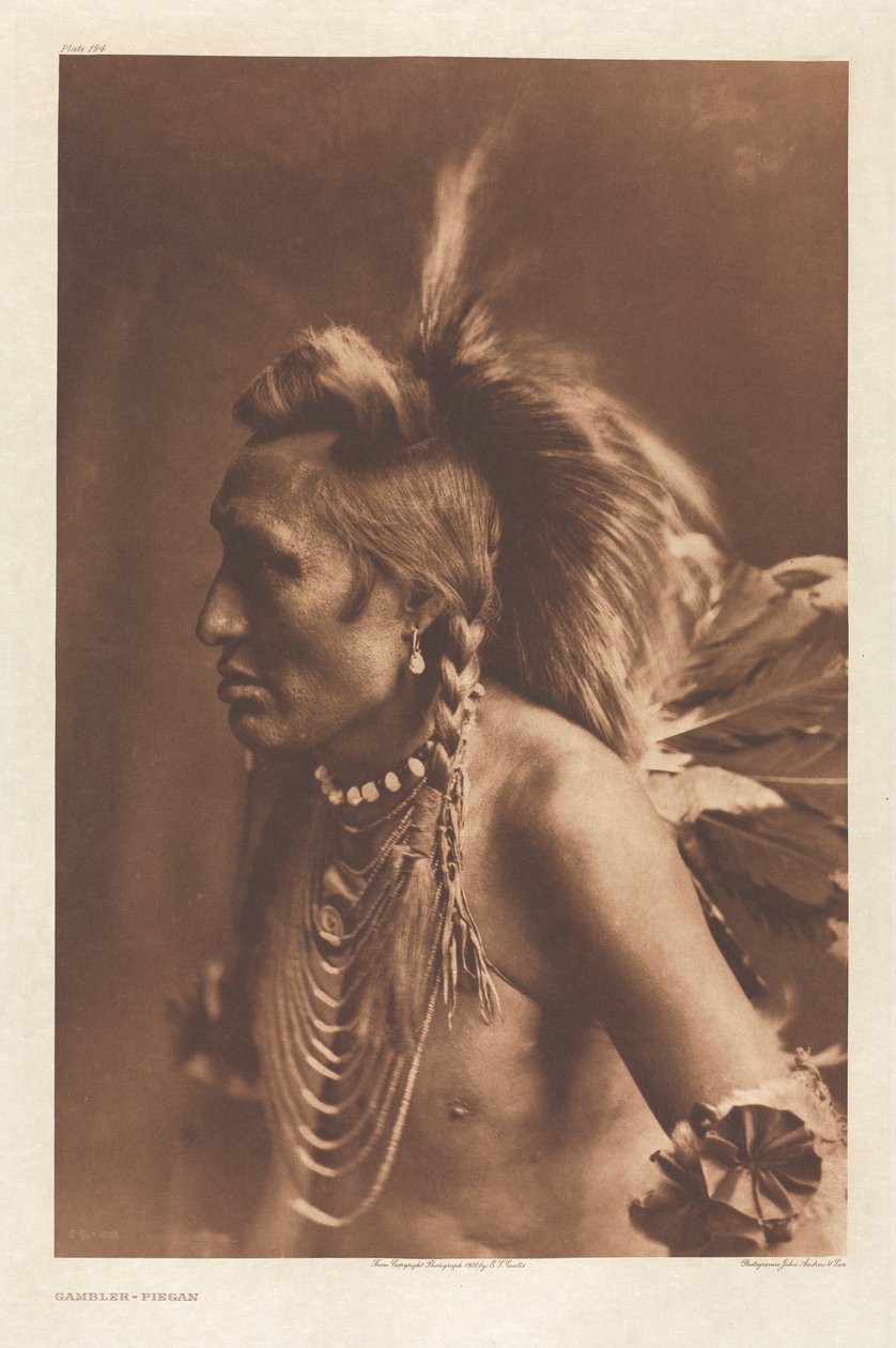 Portföy VI, Plaka 194: Kumarbaz - Piegan by Edward S. Curtis