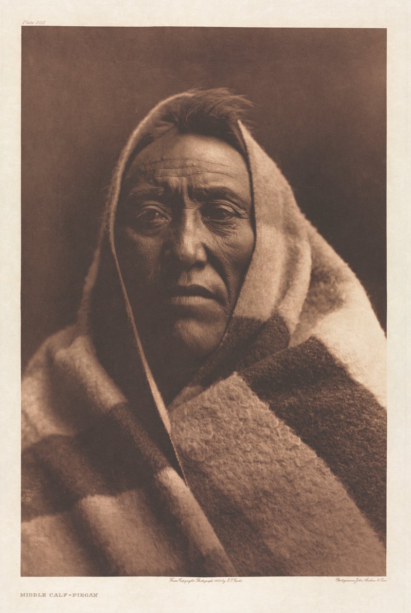 Portföy VI, Plaka 202: Orta Buzağı - Piegan by Edward S. Curtis