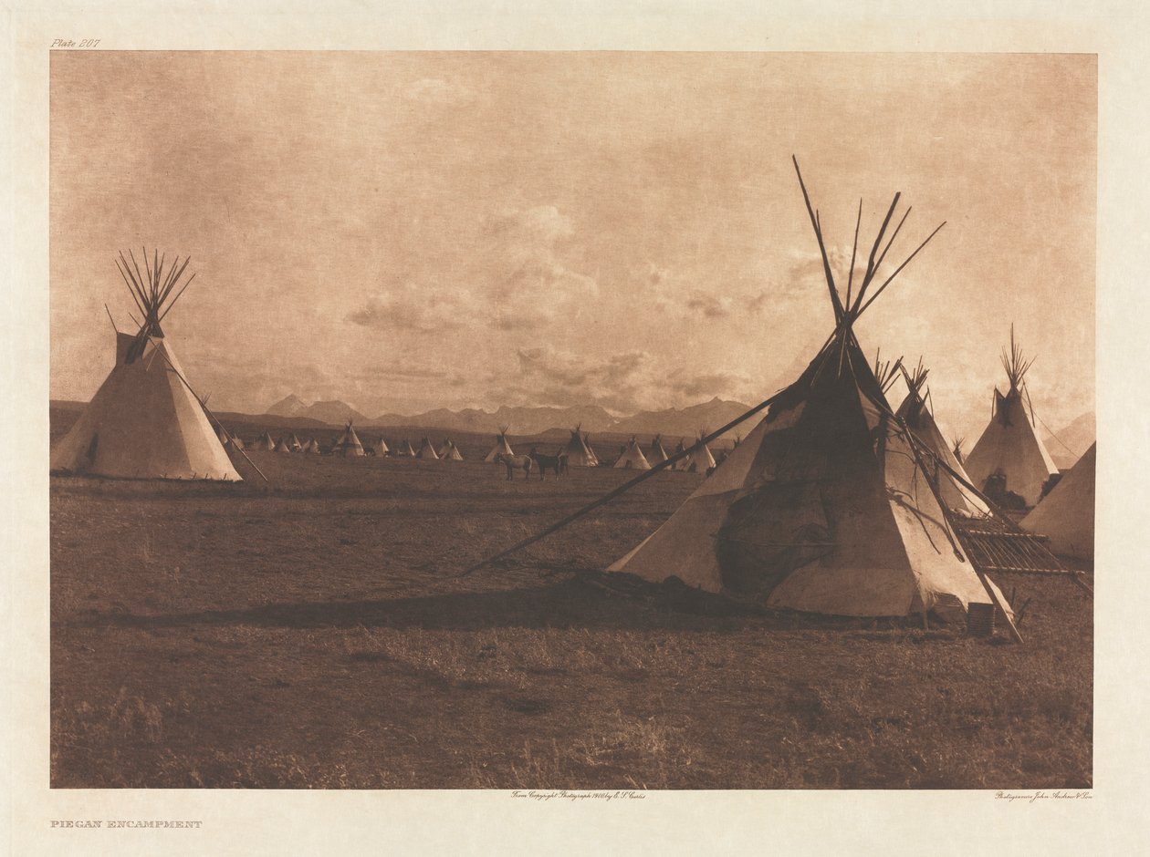 Portföy VI, Levha 207: Piegan Kampı by Edward S. Curtis