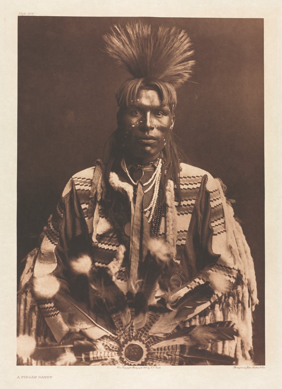 Portföy VI, Plaka 208: Bir Piegan Dandy by Edward S. Curtis