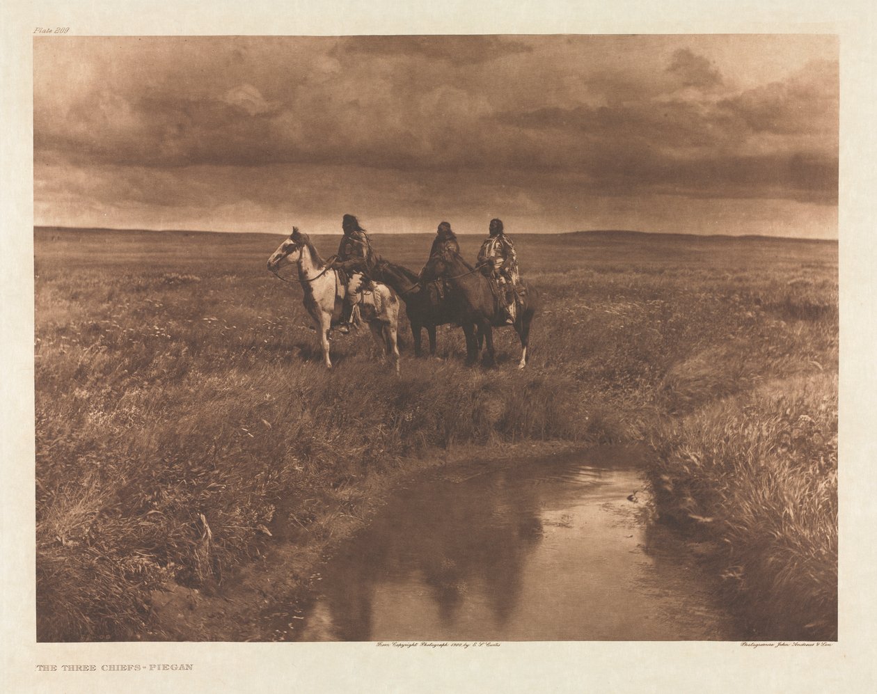 Portföy VI, Levha 209: Üç Şef - Piegan by Edward S. Curtis