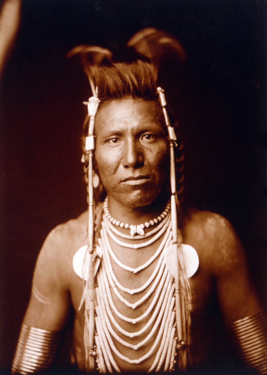 Hintli cesur: Ben Long Ear c. 1905, fotoğraf Edward S. Curtis by Edward Sheriff Curtis