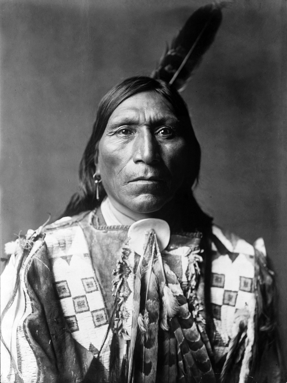 Little Hawk, Brule man, Güney Dakota, yak. 1907, fotoğraf Edward S. Curtis by Edward Sheriff Curtis