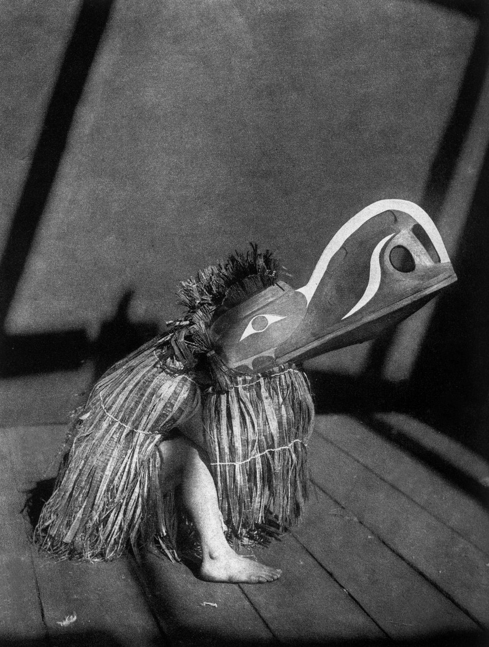 Qajyuhl Kızılderilileri, Edward S. Curtis'in fotoğrafı, c. 1914 kabile dansı sırasında (Kış dansı) by Edward Sheriff Curtis