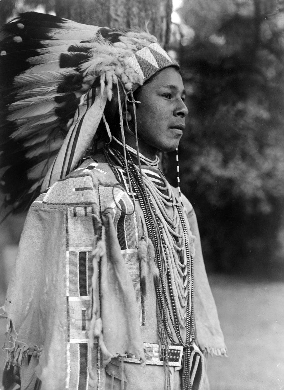 Tatil kostümlü gençlik, Umatilla, c. 1910, fotoğraf Edward S. Curtis by Edward Sheriff Curtis