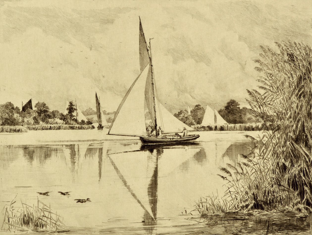 Bure: Wroxham Yolunda, 1880 dolayları (gravür) by Edward Slocombe