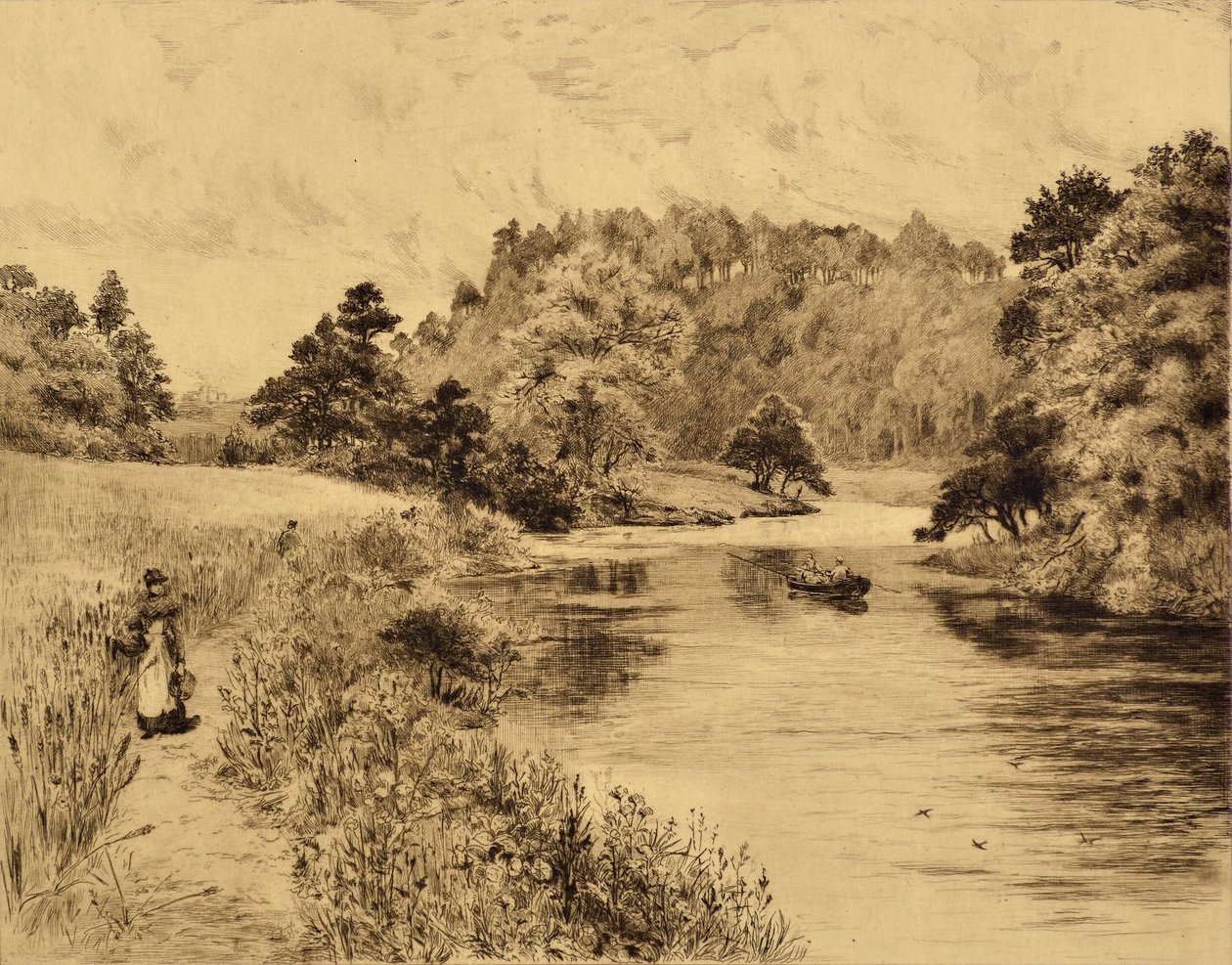 Aşınma: Durham Yakınında Aşınma, 1880 dolayları (aşındırma) by Edward Slocombe