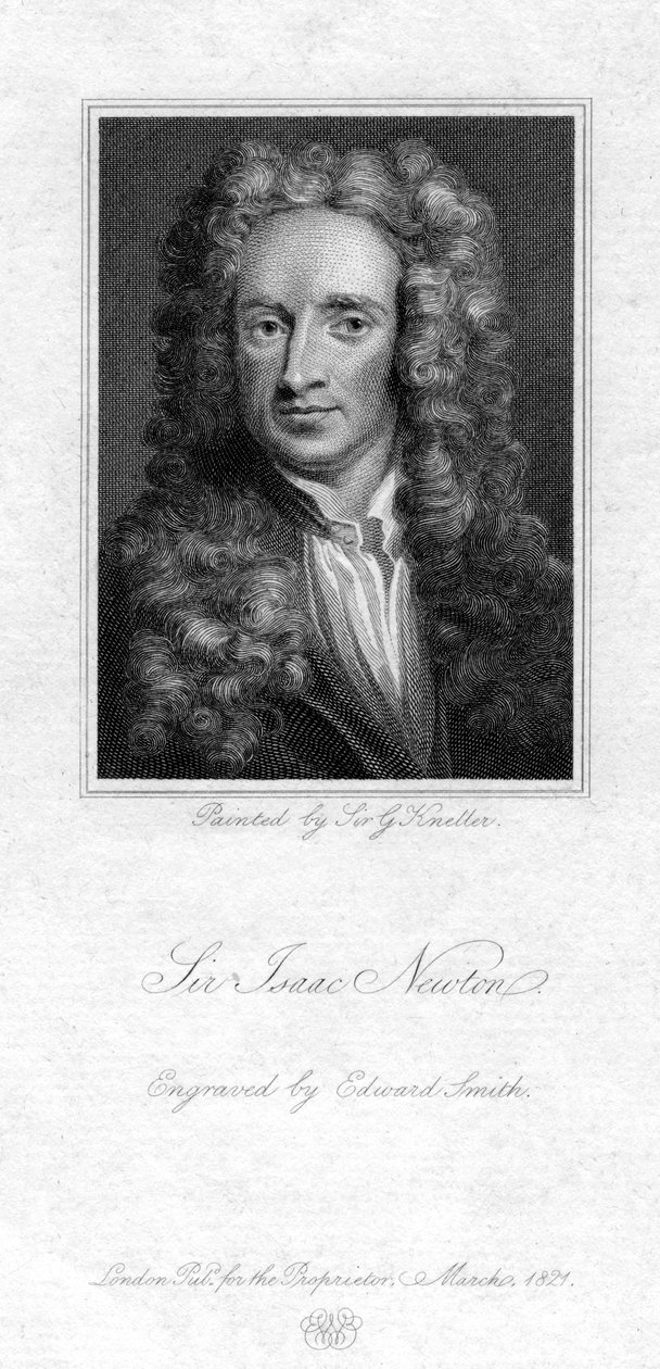 Sir Isaac Newton, İngiliz matematikçi, astronom ve fizikçi, 1821. by Edward Smith