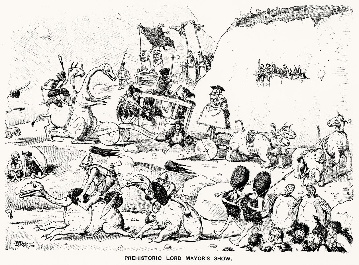 Tarih Öncesi Belediye Başkanları Gösterisi, 1894 (kalem ve mürekkep) by Edward Tennyson Reed