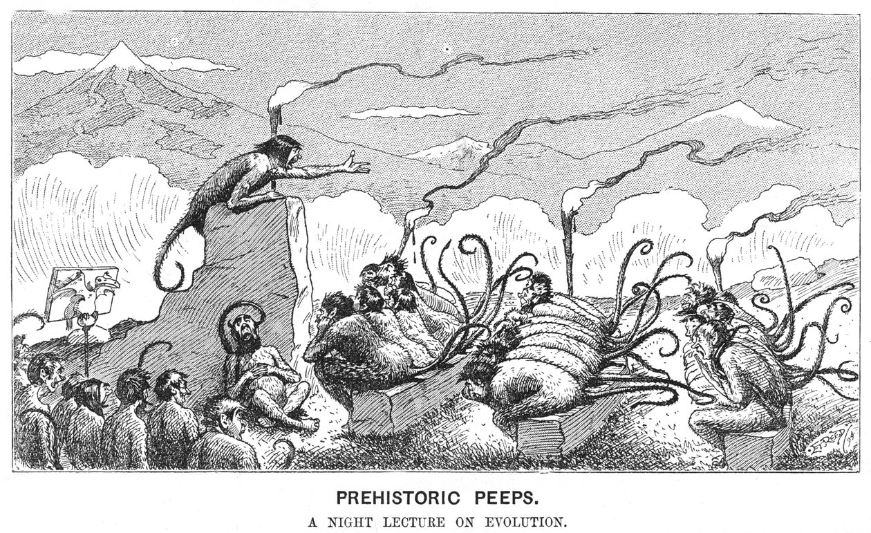 Tarih Öncesi Peeps: Evrim Üzerine Bir Gece Dersi, 1894. by Edward Tennyson Reed
