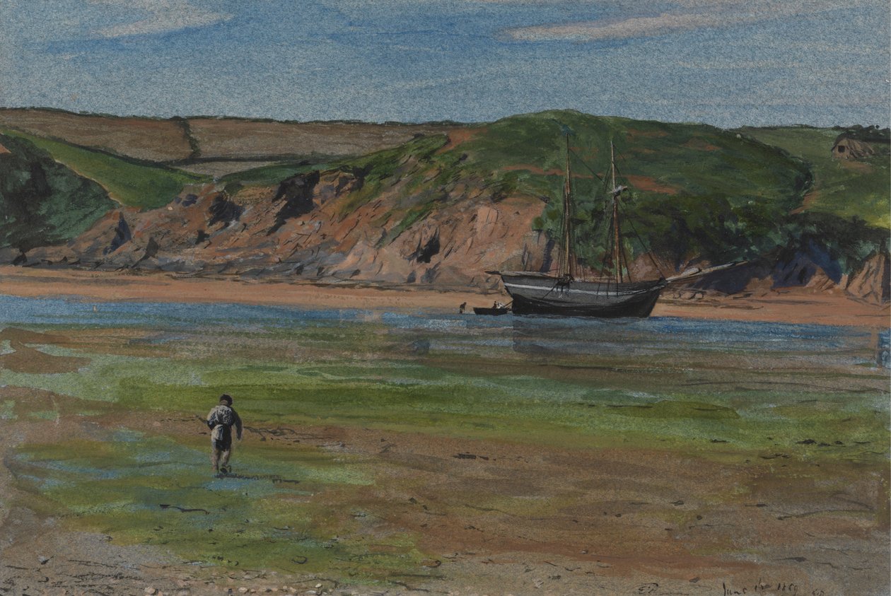 Alçak Gelgitte Bir Devon Nehri, 16 Haziran 1859 by Edward Thompson Davis