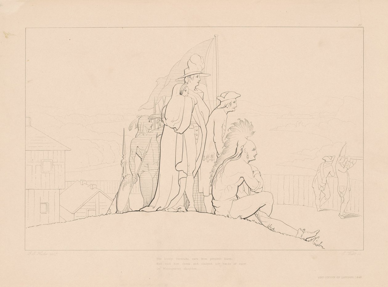 Güzel Gertrude, Mevcut Zarardan Korunuyor by Edward Webb, after George Elgar Hicks