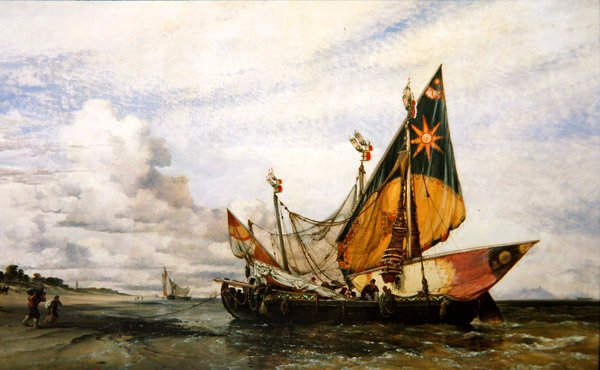 plaj sahnesi by Edward William Cooke