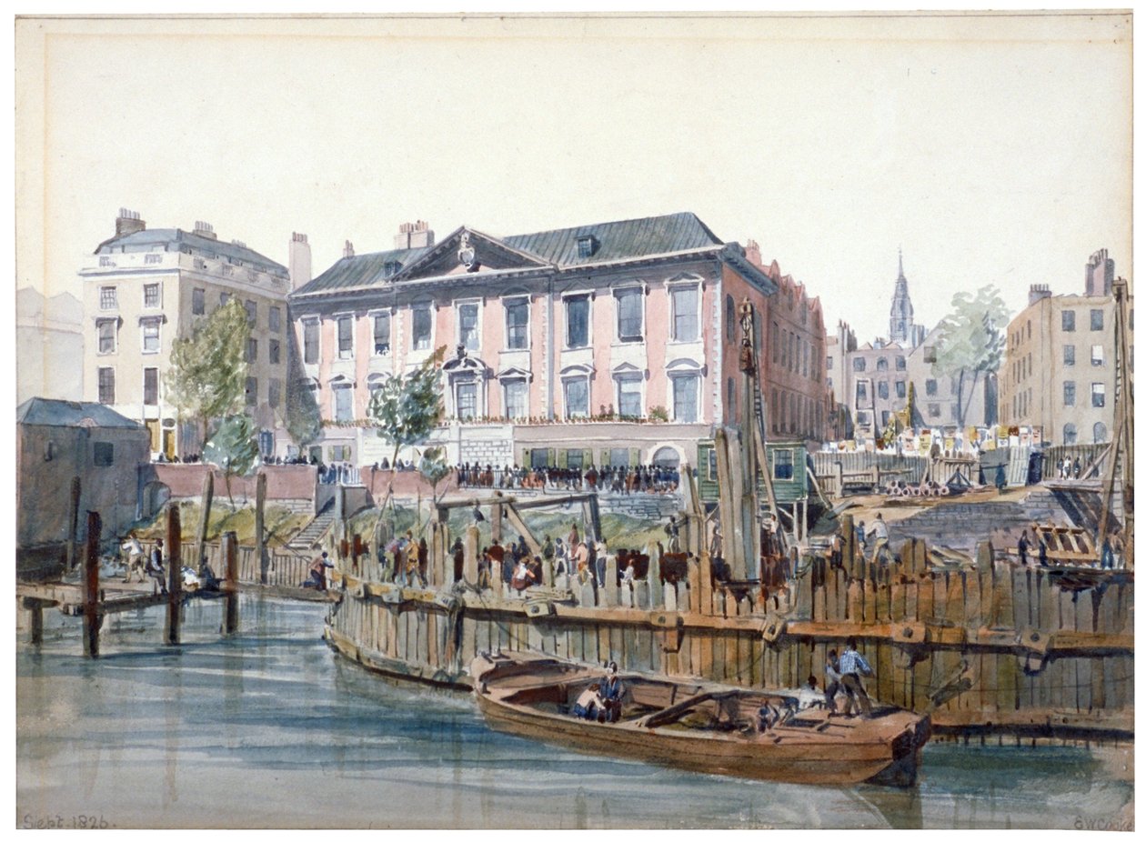 Londra Köprüsü inşaatı, 1826 by Edward William Cooke