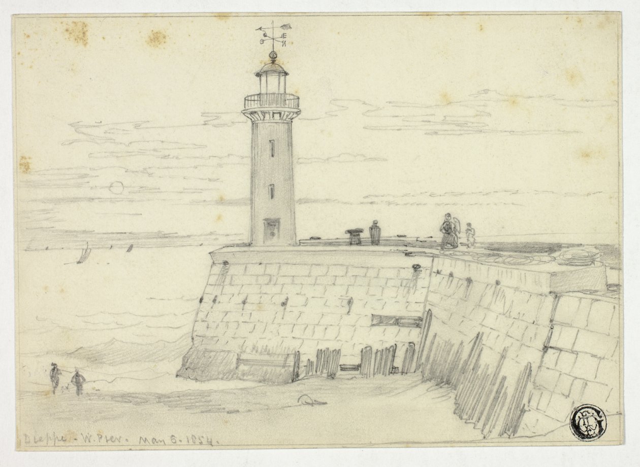 Dieppe, Batı İskelesi by Edward William Cooke