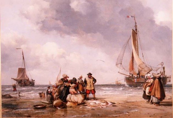 Balıkçılar Avı Sayıyor by Edward William Cooke