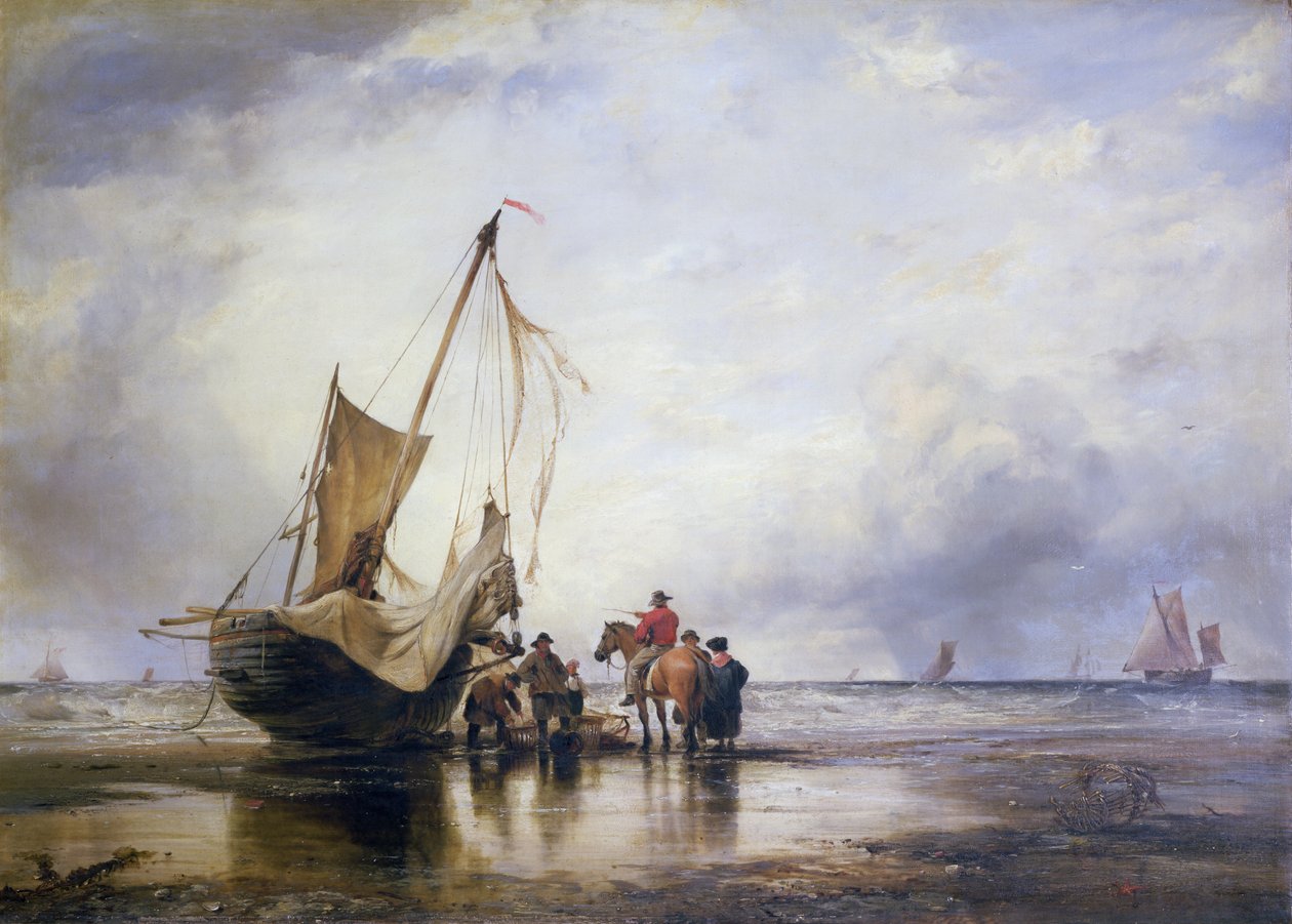 Kumlarda Domuz Teknesi, Brighton by Edward William Cooke