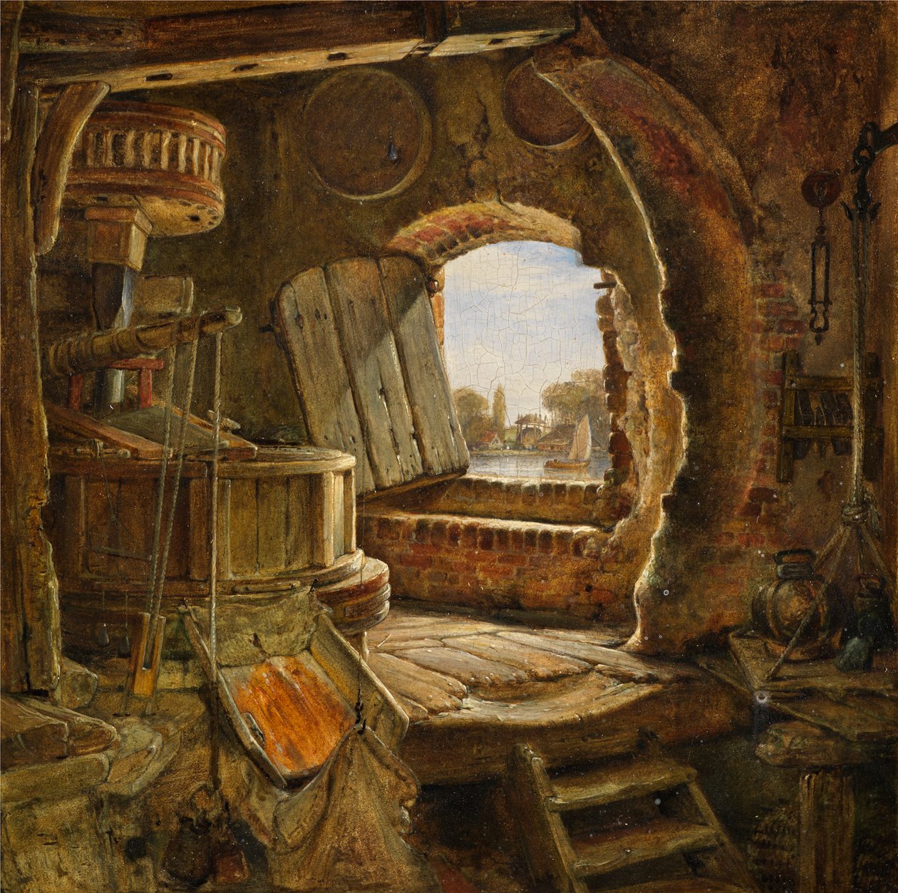 Rembrandt'ın Babasının Değirmeni, 1843 by Edward William Cooke