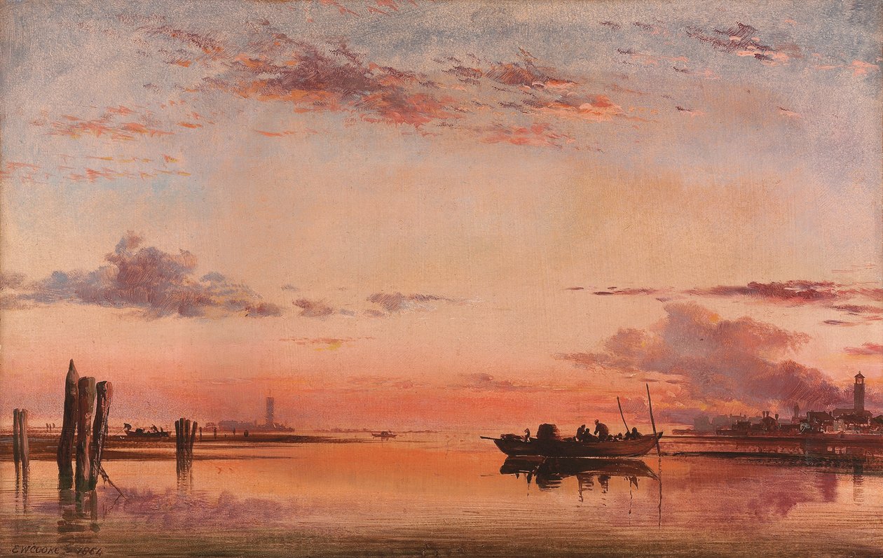 Santa Maria della Salute, Venedik: Akşam, by Edward William Cooke