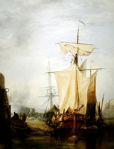 St. Peter Port, Guernsey (tuval üzerine yağlı boya) by Edward William Cooke